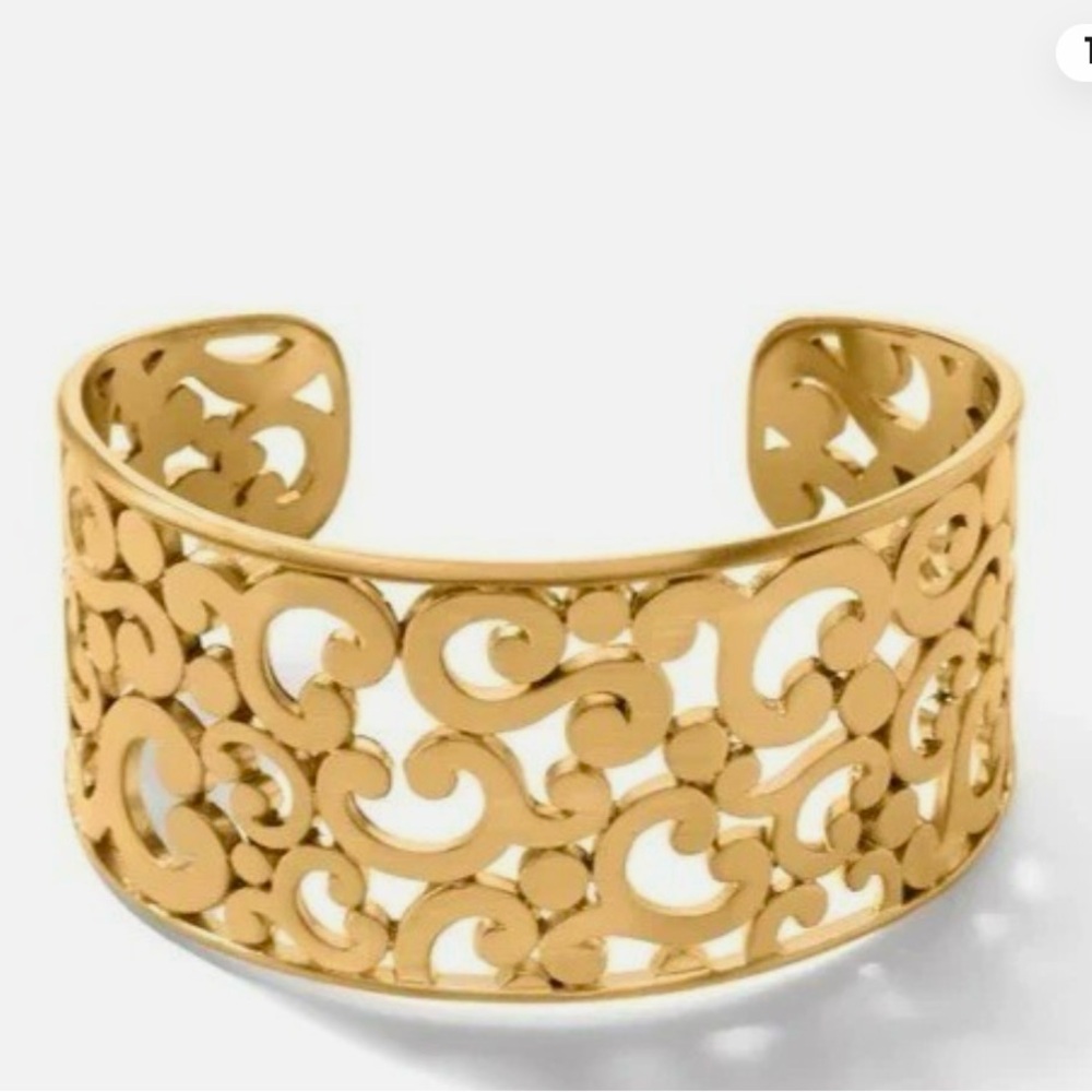 Brighton NWOT Contemp gold plated wide cuff bracelet